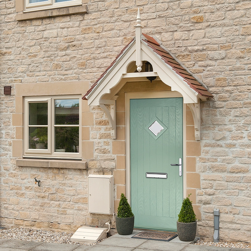 Commercial front and back doors built around the Doorco GRP composite door slab​